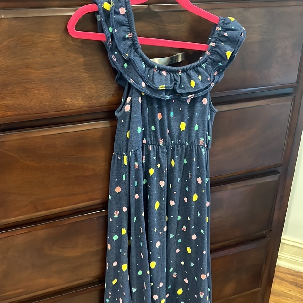 Girls long summer fruit dress - Picture 4 of 4